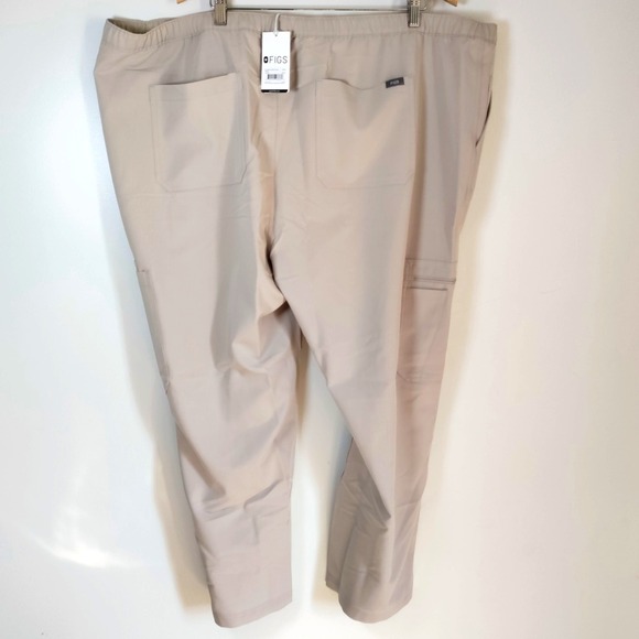 NWT Figs 6XLS Beige Pisco Basic Straight Leg Stretch Waist Drawstring Scrubs - Picture 5 of 10